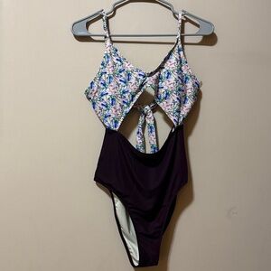 Cupshe Floral Cutout One-Piece Swimsuit Size L